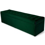 Nowoczesna otwierana pufa 45x160 cm w kolorze zielonym