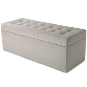 Nowoczesna otwierana pufa 45x120  w kolorze jasnobeżowym