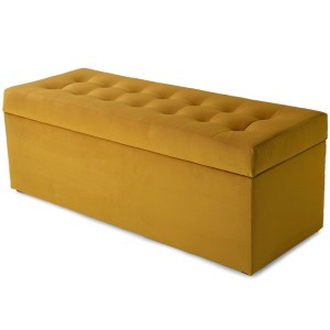 Nowoczesna otwierana pufa 45x120  w kolorze musztardowym