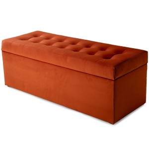 Nowoczesna otwierana pufa 45x120  w kolorze pomarańczowym