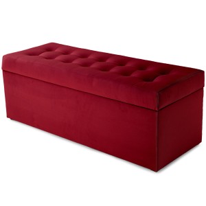 Nowoczesna otwierana pufa 45x120  w kolorze ciemnoczerwonym