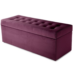 Nowoczesna otwierana pufa 45x120  w kolorze buraczkowym