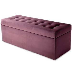 Nowoczesna otwierana pufa 45x120  w kolorze śliwkowym