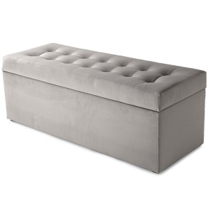 Nowoczesna otwierana pufa 45x120  w kolorze srebrnym