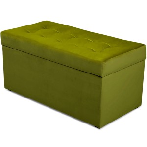 Nowoczesna otwierana pufa 45x90  w kolorze oliwkowym