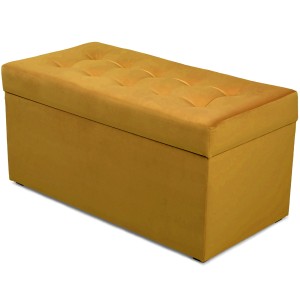 Nowoczesna otwierana pufa 45x90  w kolorze musztardowym