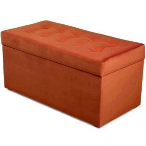 Nowoczesna otwierana pufa 45x90  w kolorze pomarańczowym
