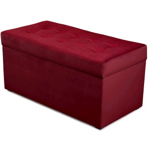 Nowoczesna otwierana pufa 45x90  w kolorze ciemnoczerwonym