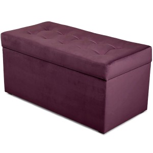 Nowoczesna otwierana pufa 45x90  w kolorze buraczkowym