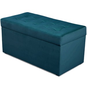 Nowoczesna otwierana pufa 45x90  w kolorze cyjanowym