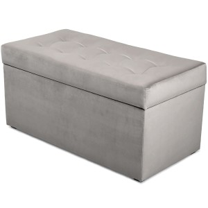 Nowoczesna otwierana pufa 45x90  w kolorze srebrnym