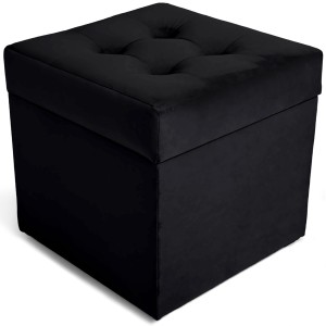 Nowoczesna otwierana pufa 45x45  w kolorze czarnym