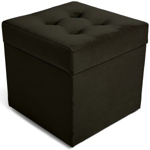 Nowoczesna otwierana pufa 45x45  w kolorze hebanowym