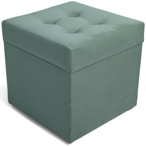 Nowoczesna otwierana pufa 45x45  w kolorze miętowy