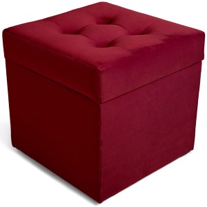 Nowoczesna otwierana pufa 45x45  w kolorze ciemnoczerwonym
