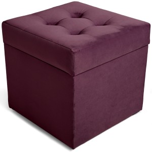 Nowoczesna otwierana pufa 45x45  w kolorze buraczkowym