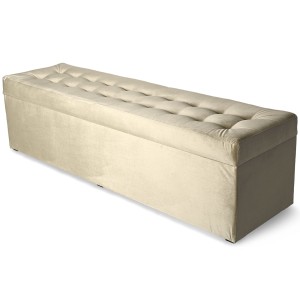 Nowoczesna otwierana pufa 45x160 cm w kolorze szaro-beżowym