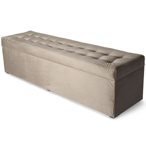 Nowoczesna otwierana pufa 45x160 cm w kolorze szaro-brązowym