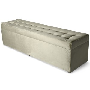 Nowoczesna otwierana pufa 45x160 cm w kolorze jasnoszarym