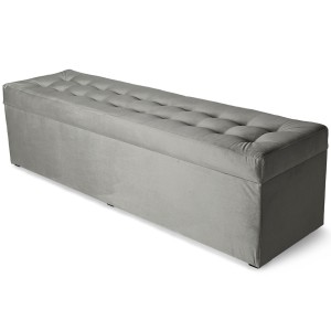 Nowoczesna otwierana pufa 45x160 cm w kolorze siwym