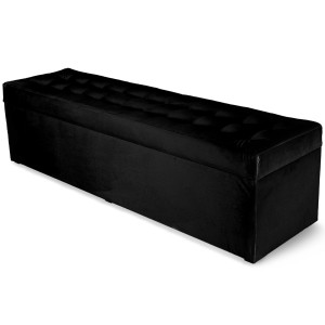 Nowoczesna otwierana pufa 45x160 cm w kolorze czarnym