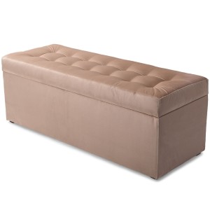 Nowoczesna otwierana pufa 45x120 cm w kolorze łososiowym