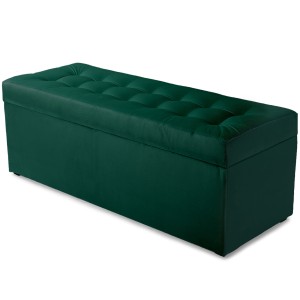 Nowoczesna otwierana pufa 45x120 cm w kolorze ciemnozielonym