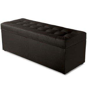 Nowoczesna otwierana pufa 45x120 cm w kolorze ciemnobrązowym