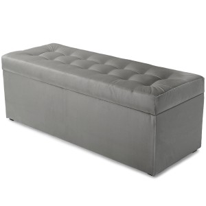 Nowoczesna otwierana pufa 45x120 cm w kolorze siwym