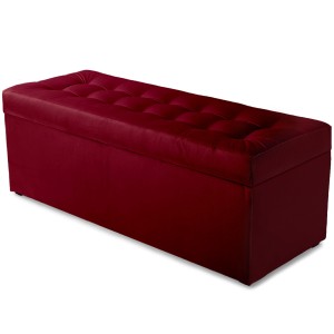 Nowoczesna otwierana pufa 45x120 cm w kolorze bordowym