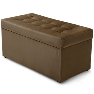 Nowoczesna otwierana pufa 45x90 cm w kolorze brązowym