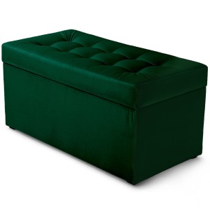 Nowoczesna otwierana pufa 45x90 cm w kolorze zielonym