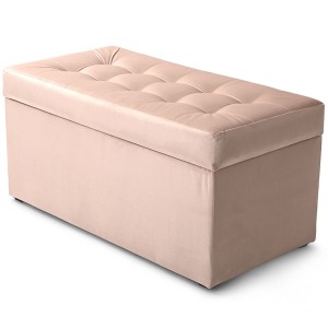 Nowoczesna otwierana pufa 45x90 cm w kolorze rose gold