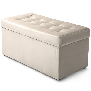 Nowoczesna otwierana pufa 45x90 cm w kolorze mysim