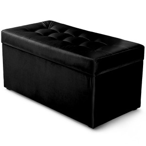 Nowoczesna otwierana pufa 45x90 cm w kolorze czarnym