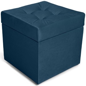 Nowoczesna otwierana pufa 45x45 cm w kolorze ciemnoniebieskim