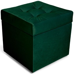 Nowoczesna otwierana pufa 45x45 cm w kolorze zielonym