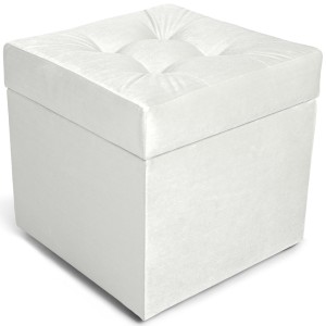 Nowoczesna otwierana pufa 45x45 cm w kolorze białym