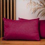 Dekoracyjna poszewka na poduszkę 40x60 cm w kolorze bordowym z tkaniny welurowej