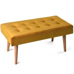 Nowoczesna ławka 45x90 cm w kolorze musztardowym