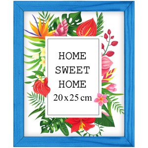Ramka na zdjęcia 20x25 cm, drewniana w kolorze niebieskim