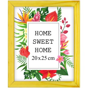 Ramka na zdjęcia 20x25 cm, drewniana w kolorze żółtym