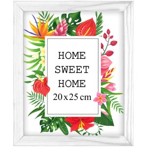 Ramka na zdjęcia 20x25 cm, drewniana w kolorze białym