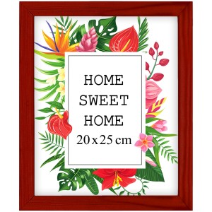 Ramka na zdjęcia 20x25 cm, drewniana w kolorze czerwonym