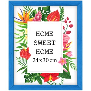 Ramka na zdjęcia 24x30 cm, drewniana w kolorze niebieskim