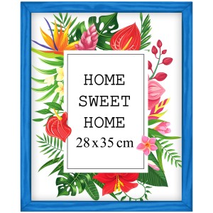 Ramka na zdjęcia 28x35 cm, drewniana w kolorze niebieskim