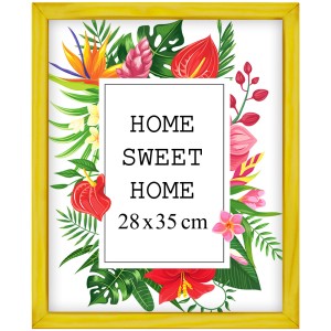 Ramka na zdjęcia 28x35 cm, drewniana w kolorze żółtym