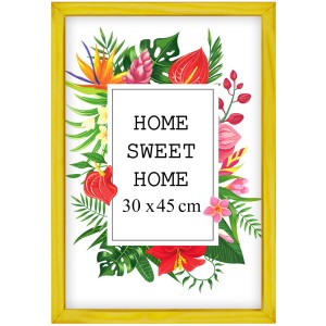 Ramka na zdjęcia 30x45 cm, drewniana w kolorze żółtym