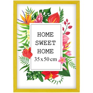 Ramka na zdjęcia 35x50 cm, drewniana w kolorze żółtym