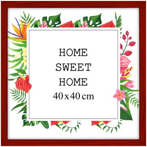 Ramka na zdjęcia 40x40 cm, drewniana w kolorze czerwonym